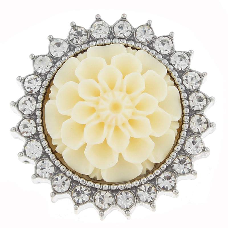 20mm design flower Snap Button with rhinestone