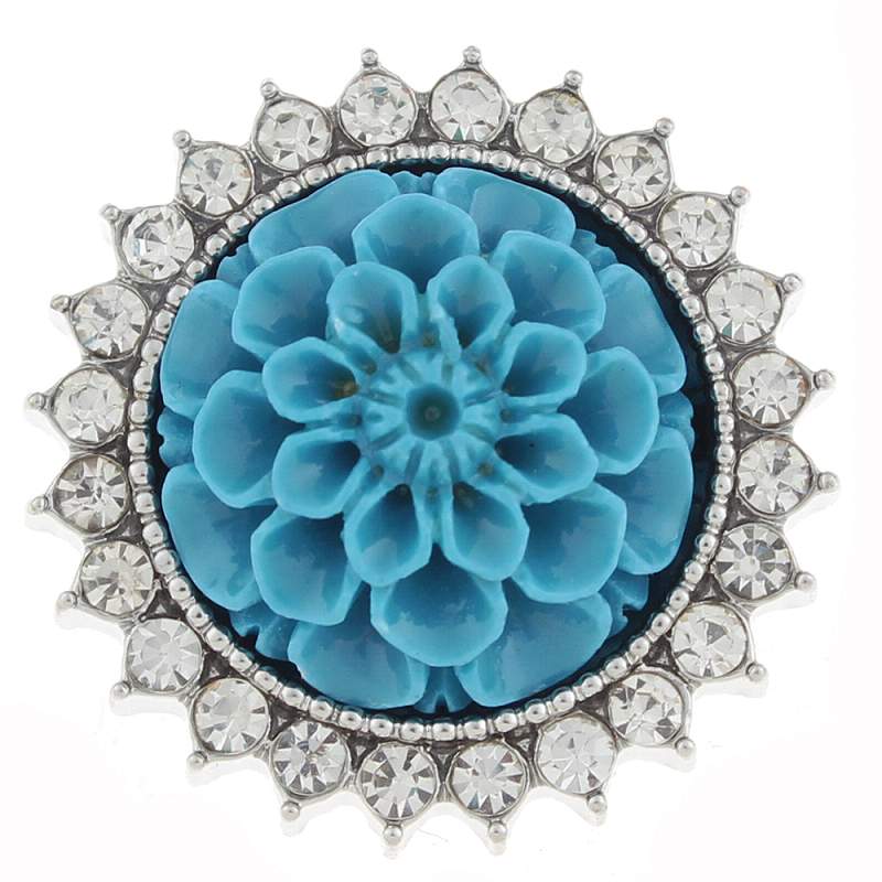 20mm design flower Snap Button with rhinestone