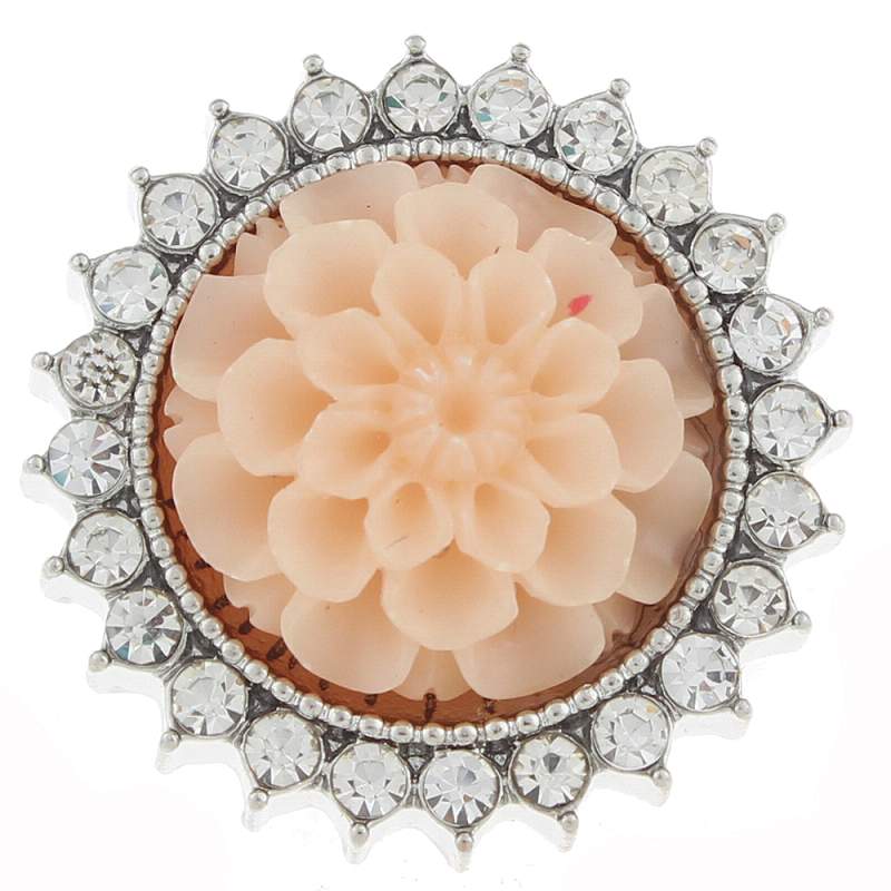 20mm design flower Snap Button with rhinestone