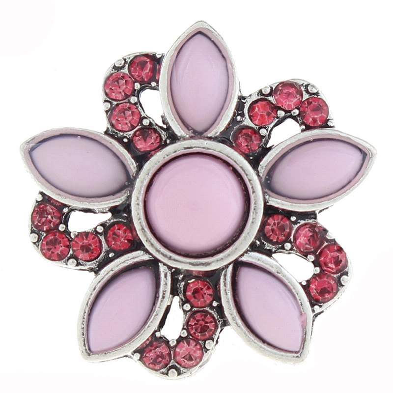 20mm design flower Snap Button with rhinestone