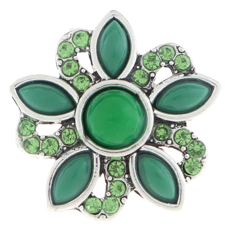 20mm design flower Snap Button with rhinestone