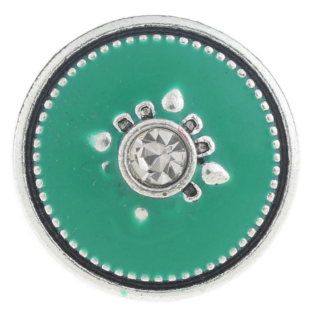 20mm design Snap Button plated sliver with rhinestone