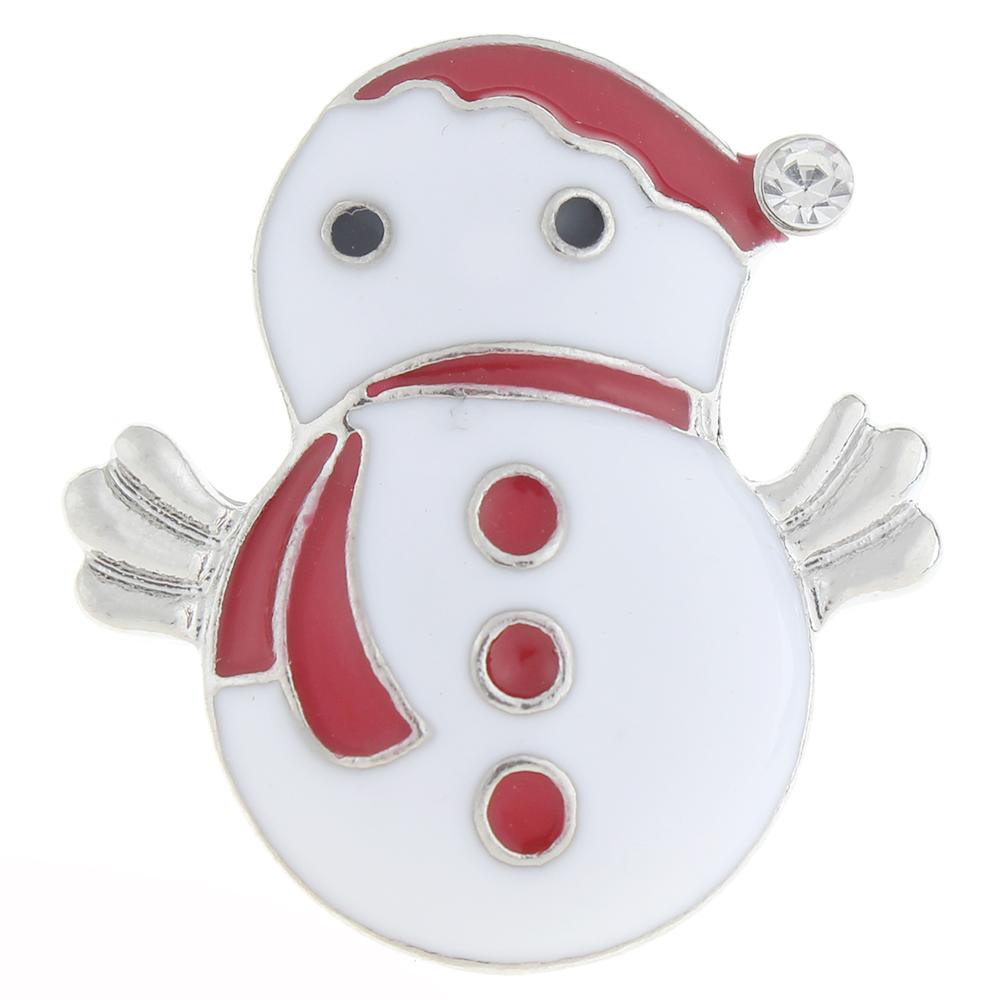 20mm Christmas snowman Snap Button with rhinestone