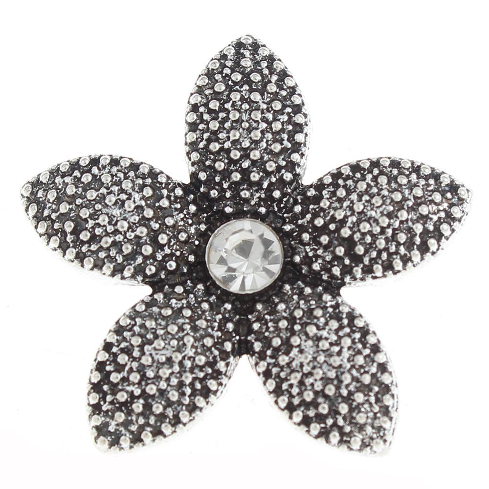 20mm flower Snap Button with rhinestone