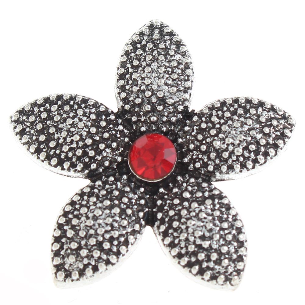 20mm flower Snap Button with rhinestone