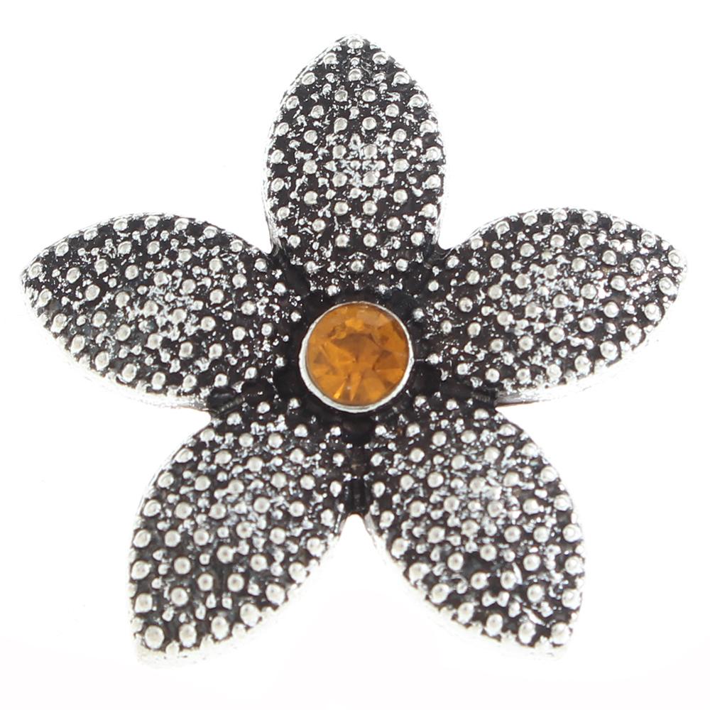 20mm flower Snap Button with rhinestone