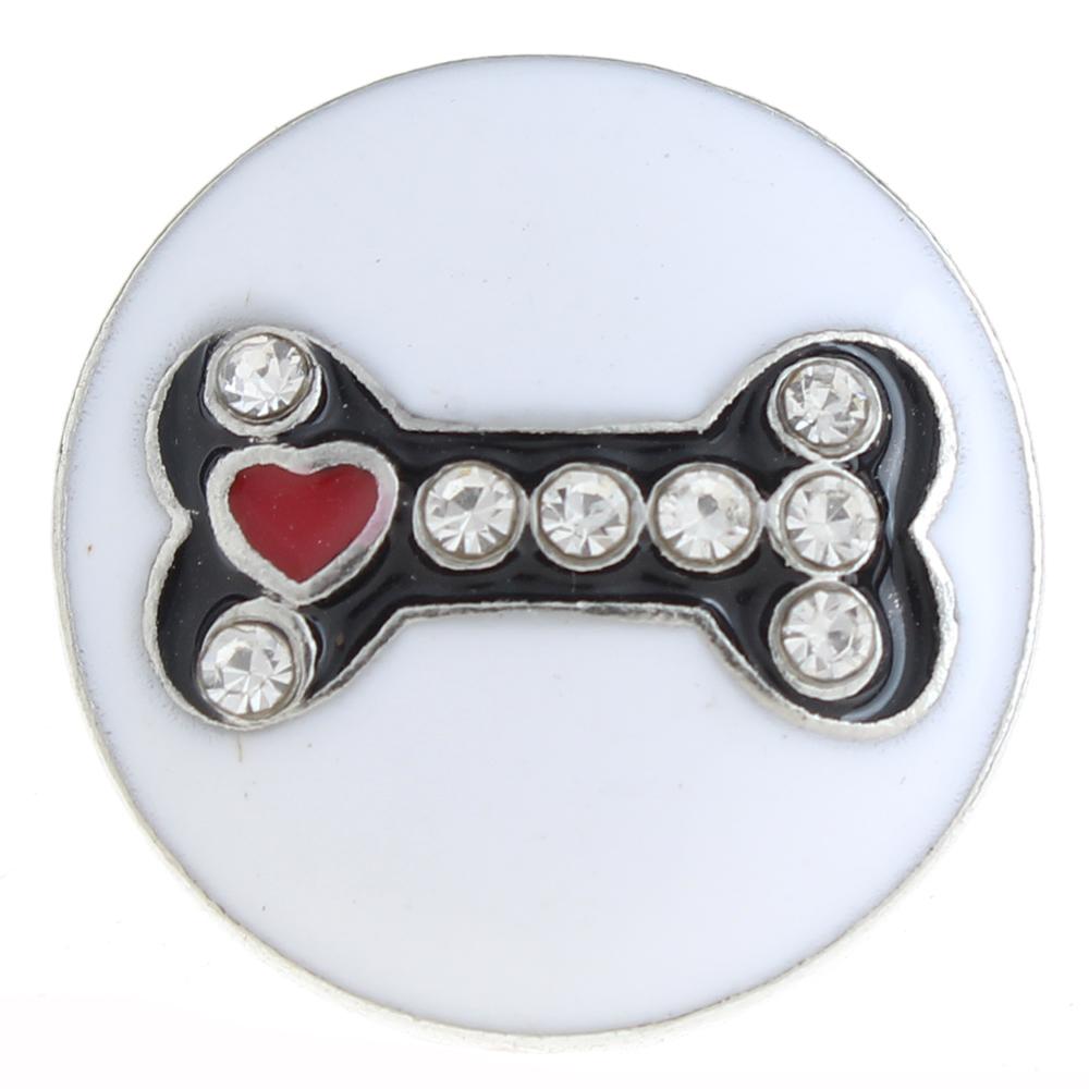 20mm bone Snap Button with rhinestone