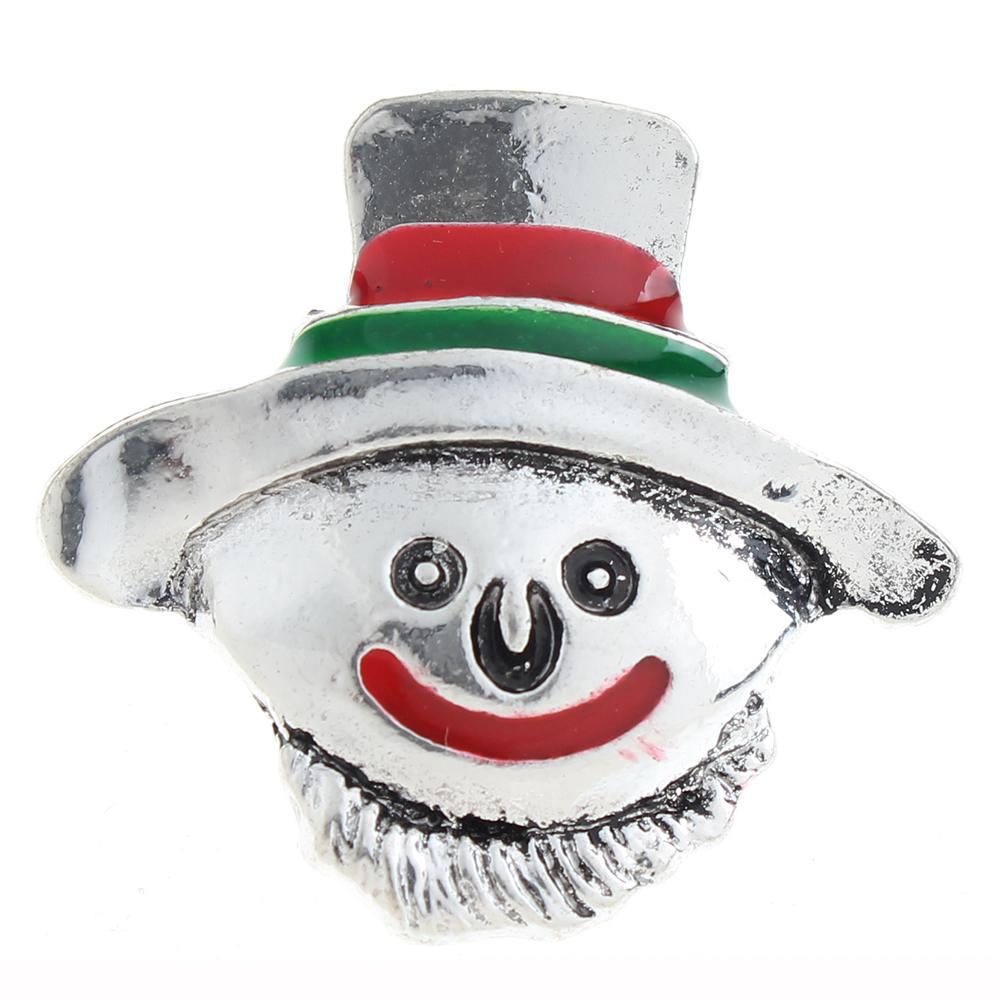 20mm Christmas snowman Snap Button with rhinestone