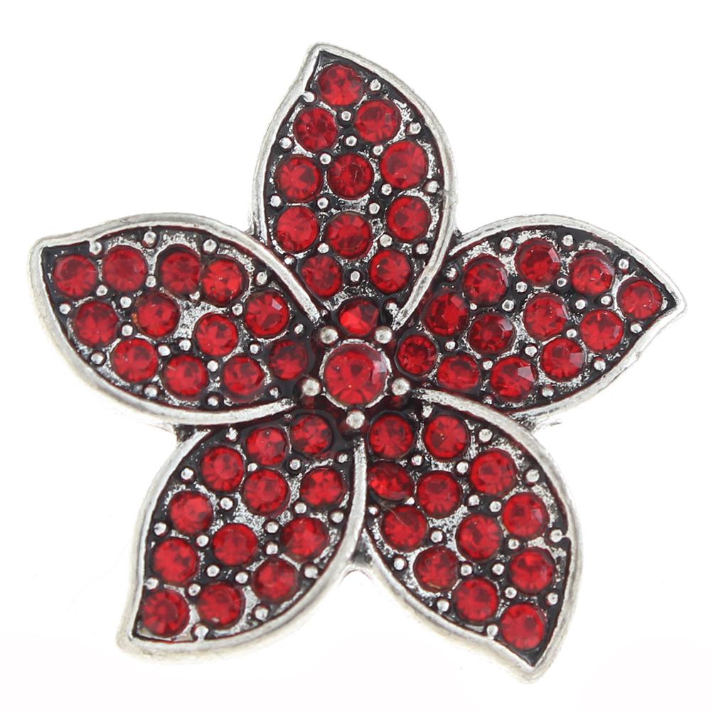 20mm flower Snap Button with rhinestone