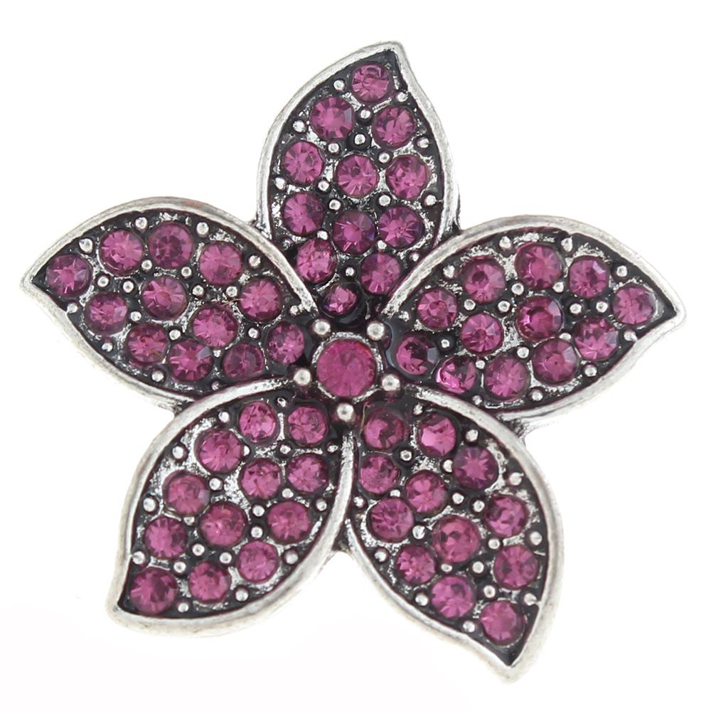 20mm flower Snap Button with rhinestone