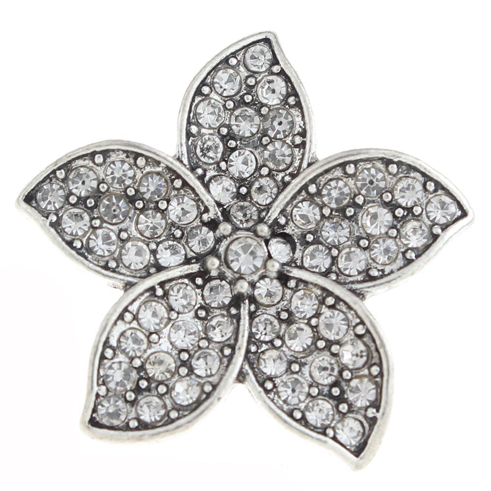 20mm flower Snap Button with rhinestone