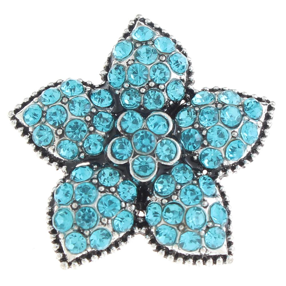 20mm flower Snap Button with rhinestone