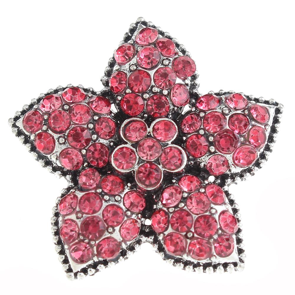 20mm flower Snap Button with rhinestone