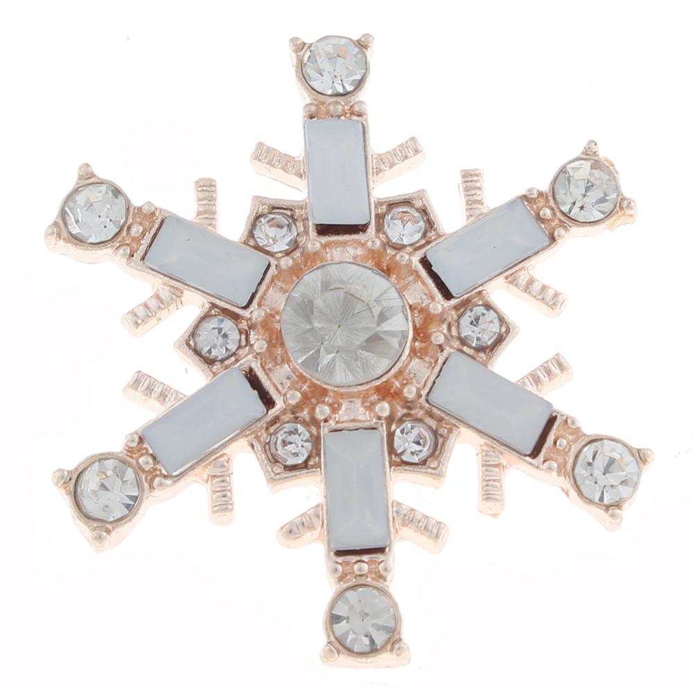 20mm Snap Button plated sliver with rhinestone