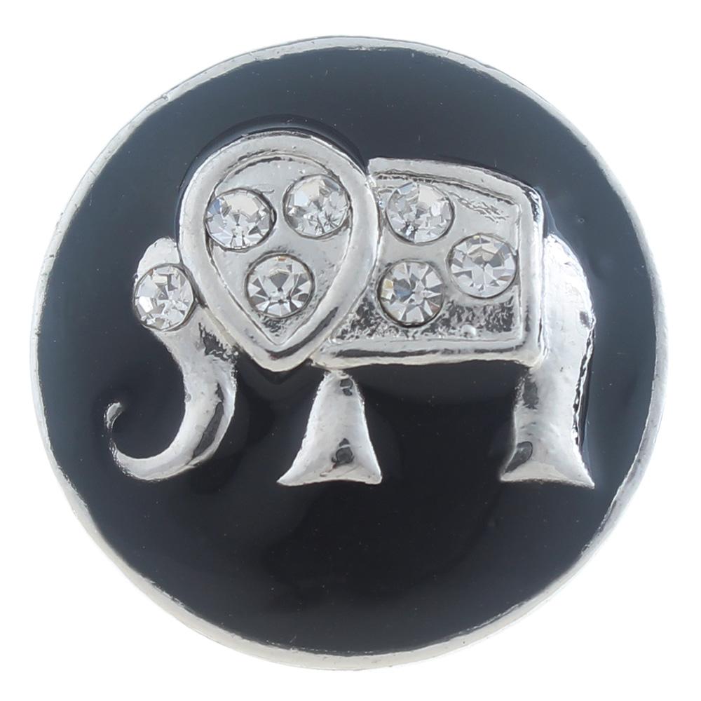 20mm Snap Button plated sliver with rhinestone