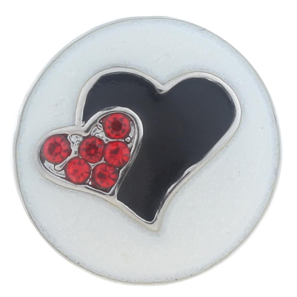 20mm Snap Button plated sliver with rhinestone