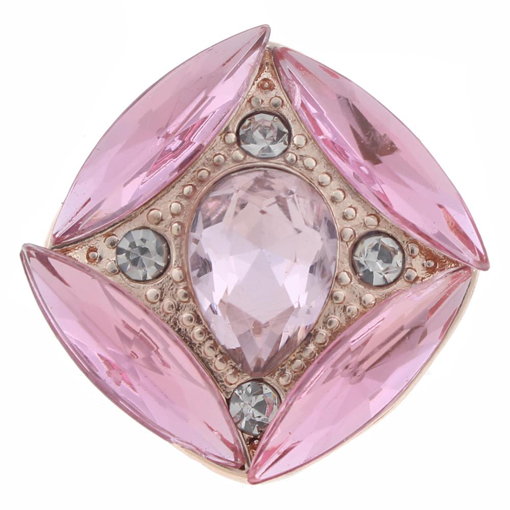 20mm Snap Button plated sliver with rhinestone