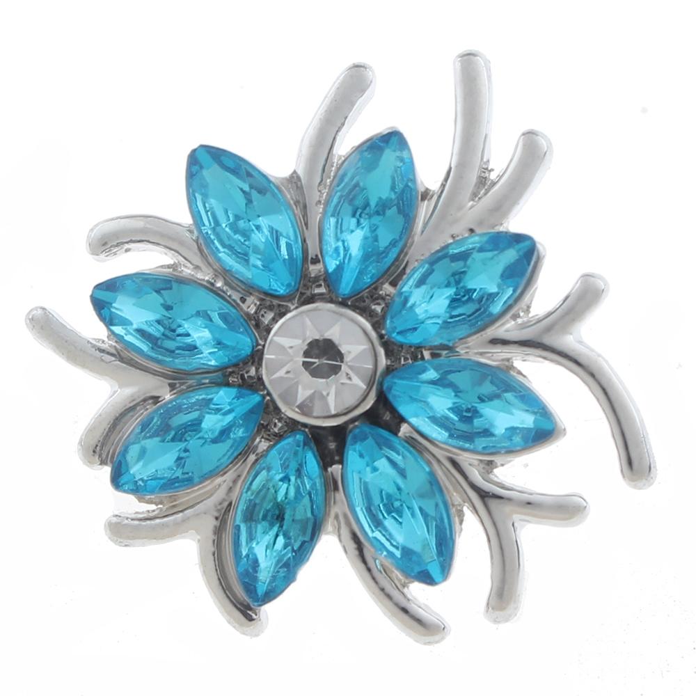 20mm Snap Button plated sliver with rhinestone