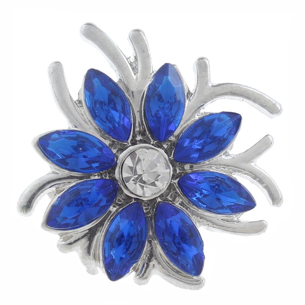 20mm Snap Button plated sliver with rhinestone