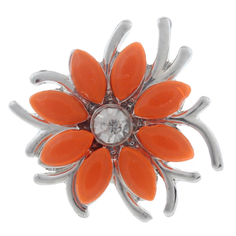 20mm Snap Button plated sliver with rhinestone