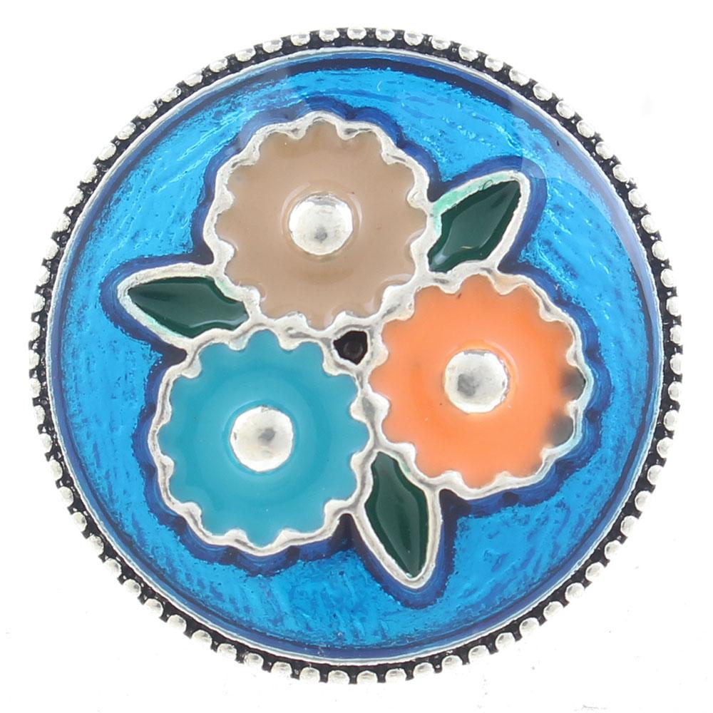 20mm Snap Button plated sliver with rhinestone