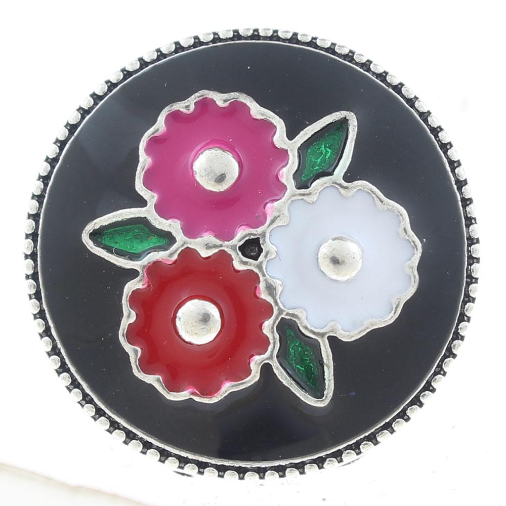 20mm Snap Button plated sliver with rhinestone