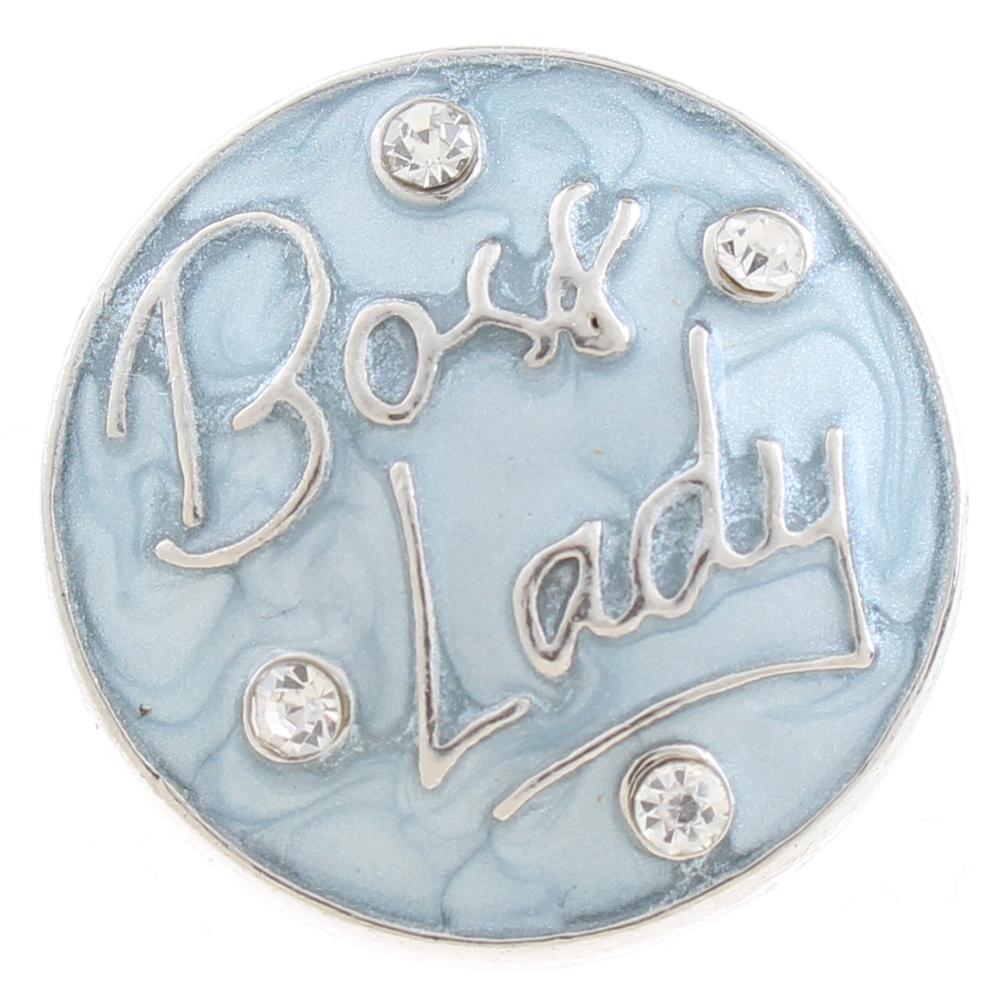 20mm snap Button plated sliver with rhinestone