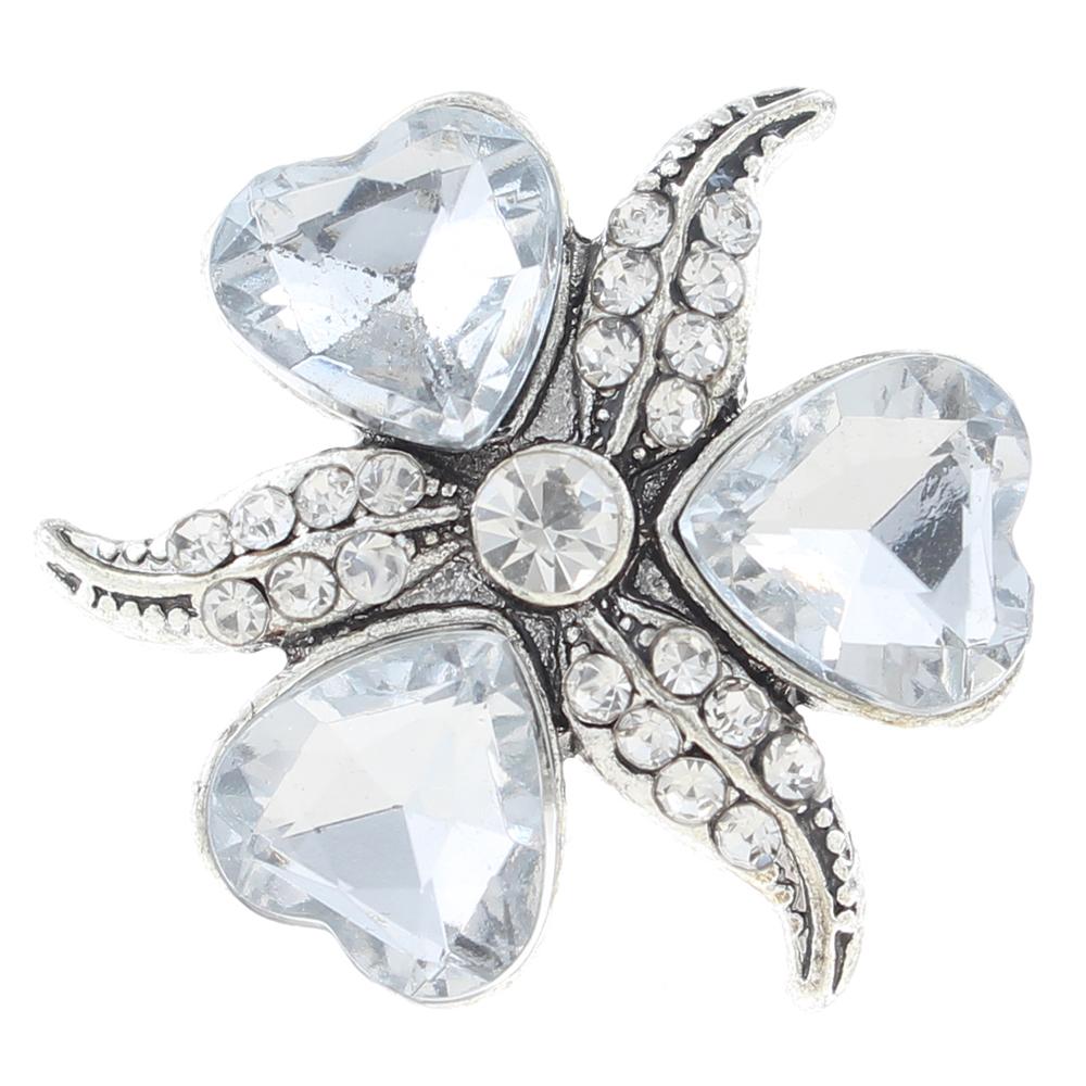 20mm snap Button plated sliver with rhinestone