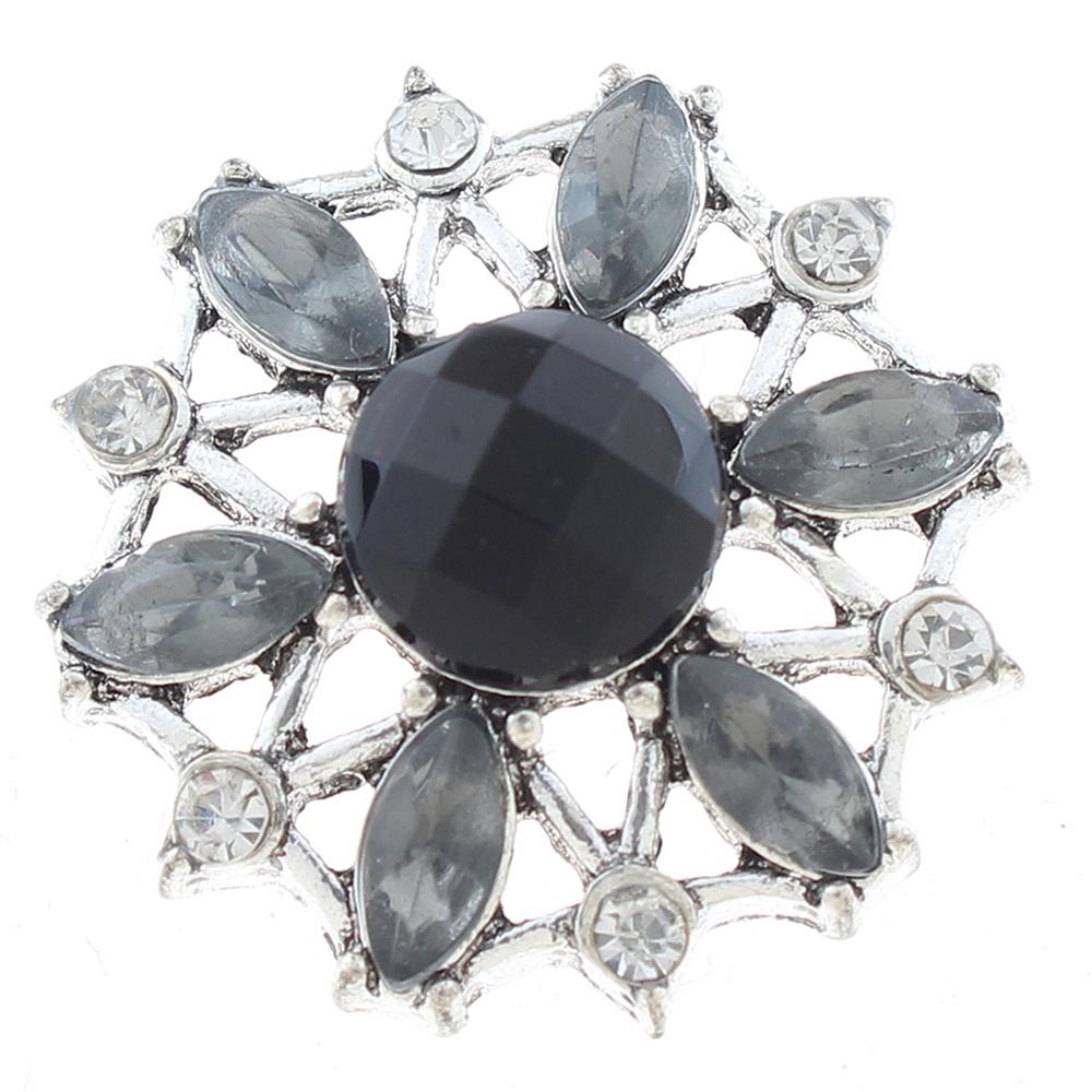 20mm snap Button plated sliver with rhinestone