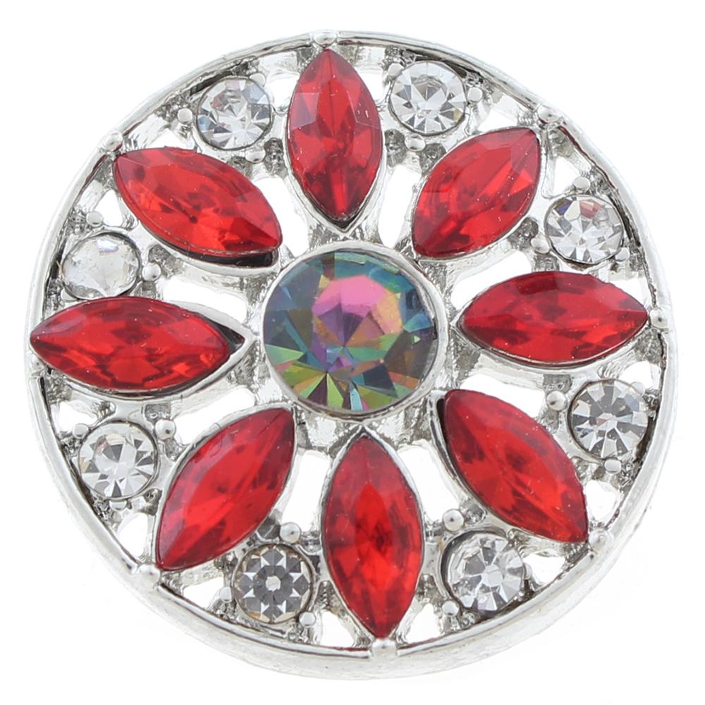 20mm snap Button plated sliver with rhinestone