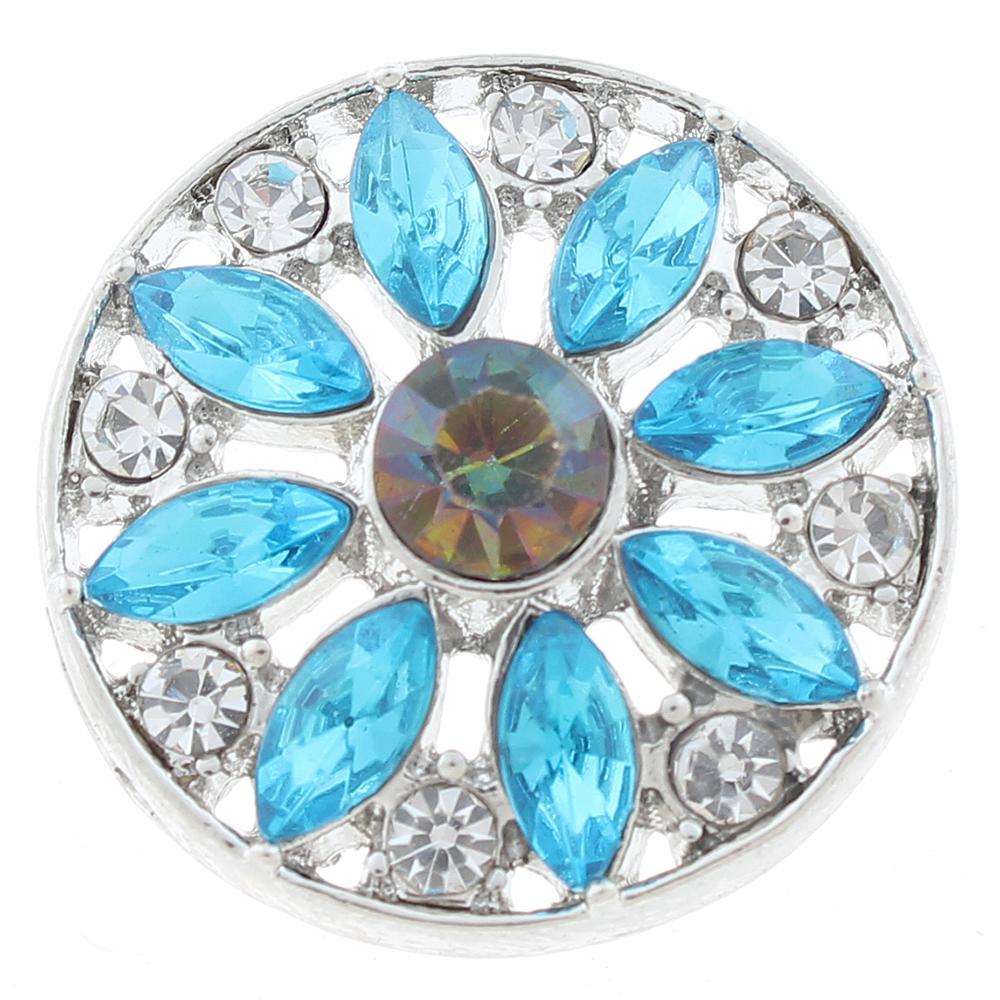 20mm snap Button plated sliver with rhinestone