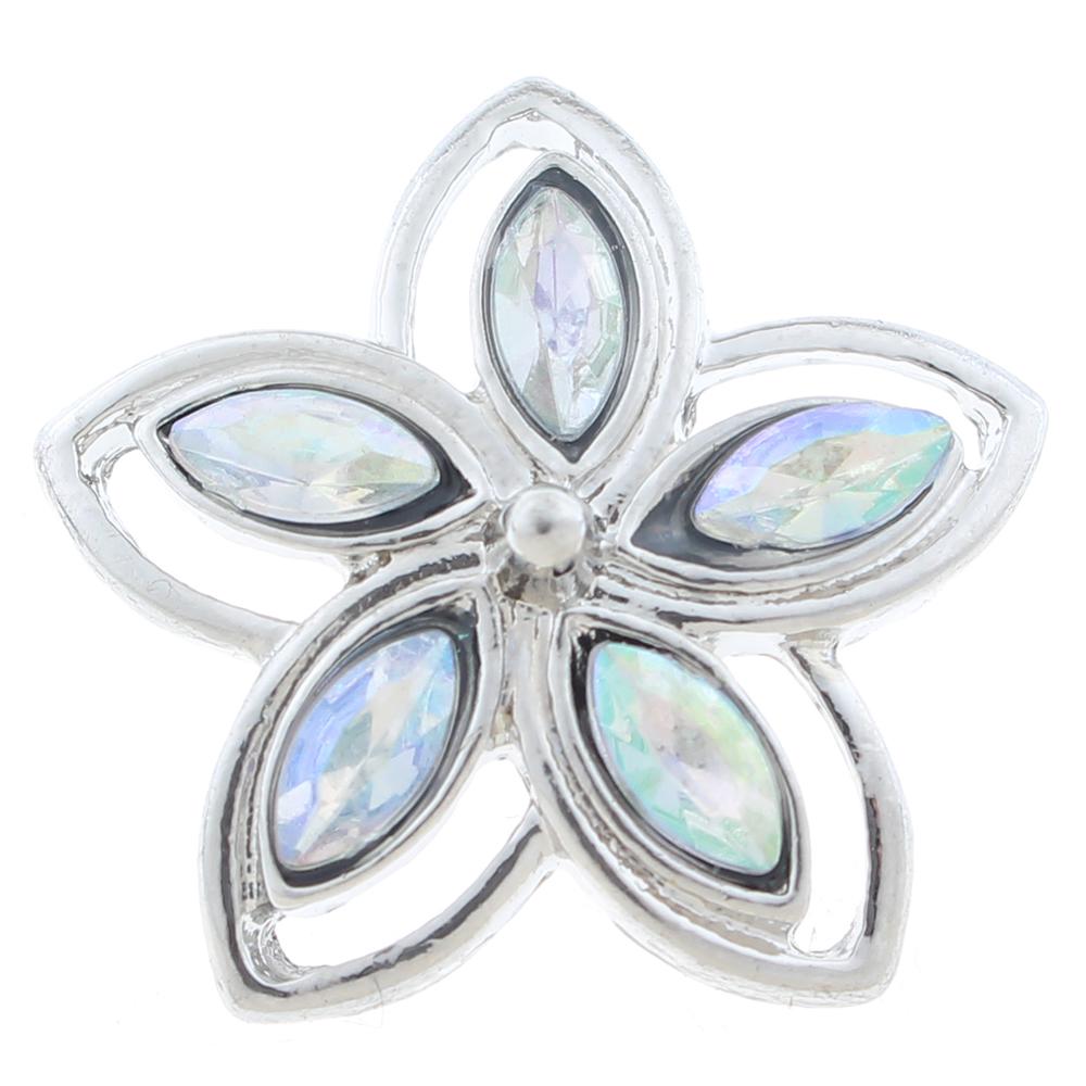 20mm snap Button plated sliver with rhinestone