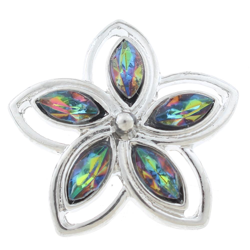 20mm snap Button plated sliver with rhinestone