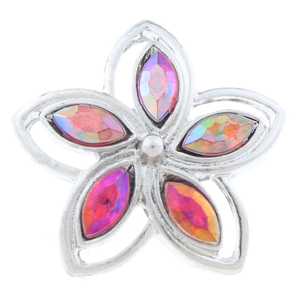 20mm snap Button plated sliver with rhinestone