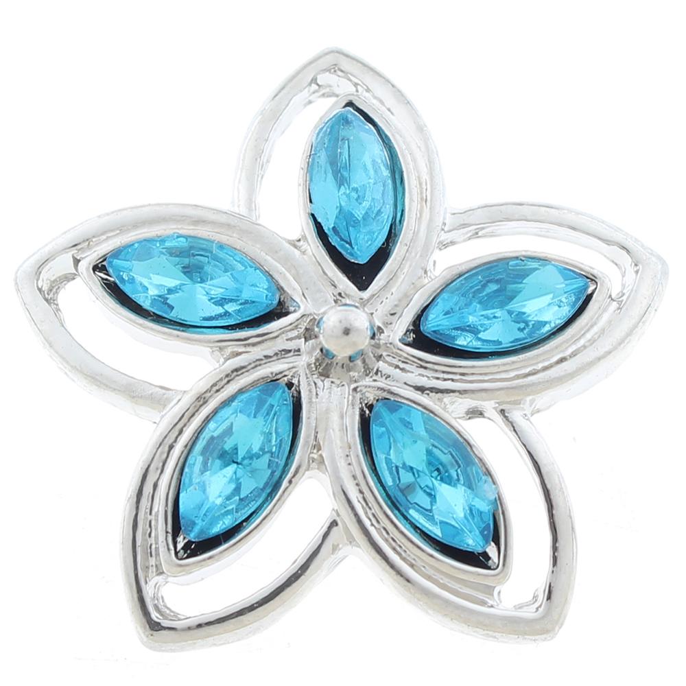 20mm snap Button plated sliver with rhinestone