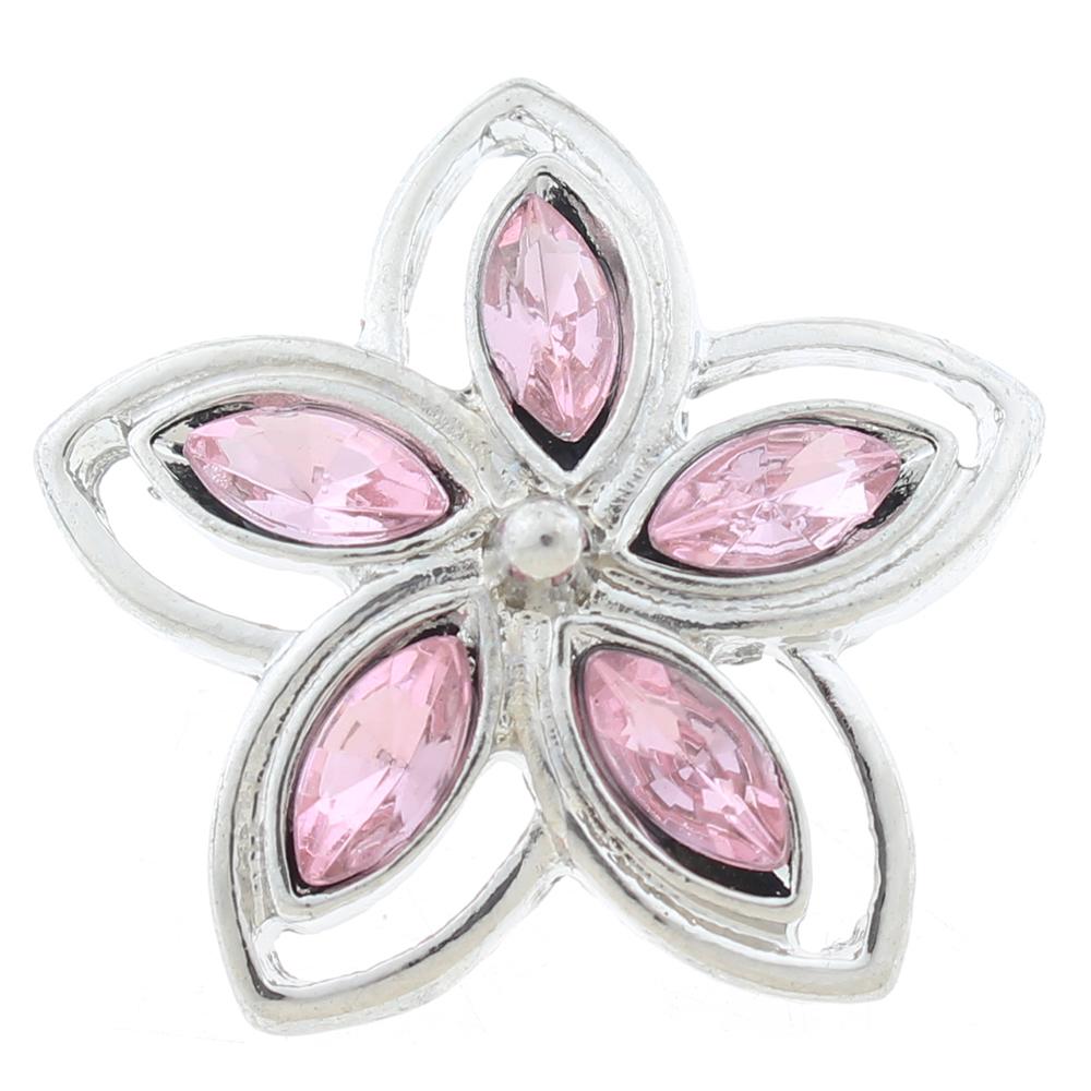 20mm snap Button plated sliver with rhinestone