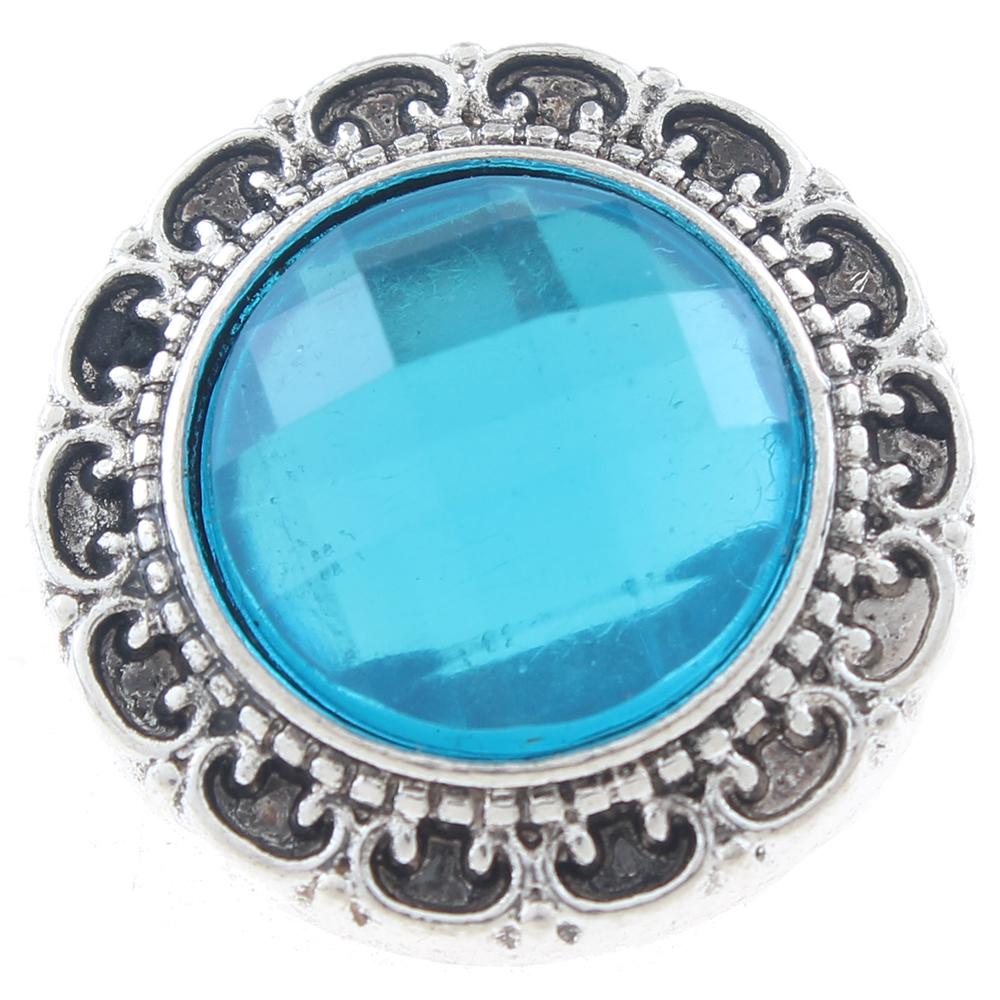 20mm snap Button plated sliver with rhinestone