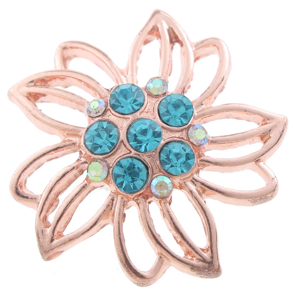 20mm snap Button plated Rose gold with rhinestone