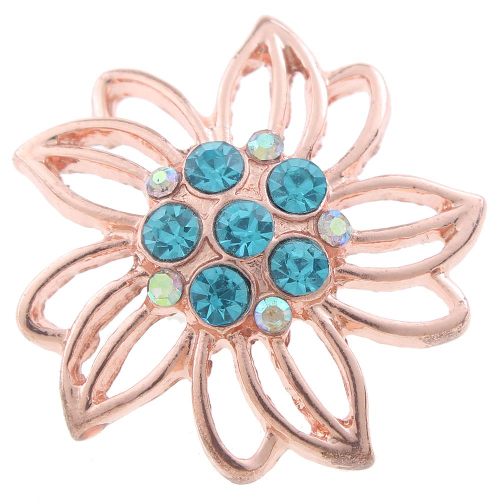 20mm snap Button plated Rose gold with rhinestone