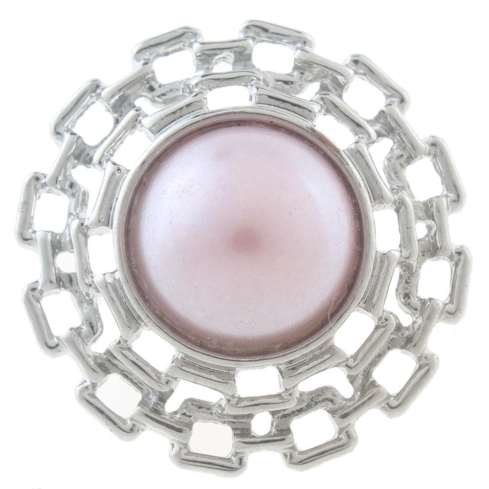 20mm snap Button plated sliver with rhinestone