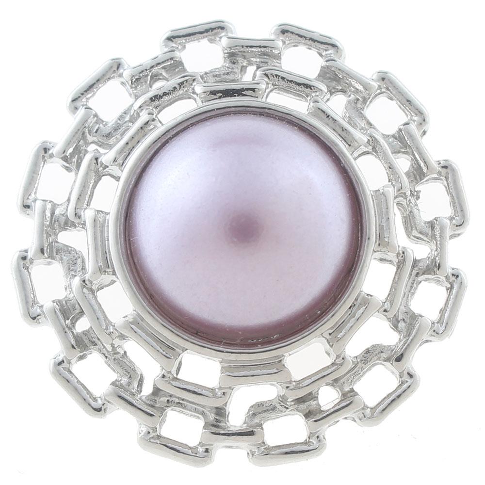 20mm snap Button plated sliver with rhinestone