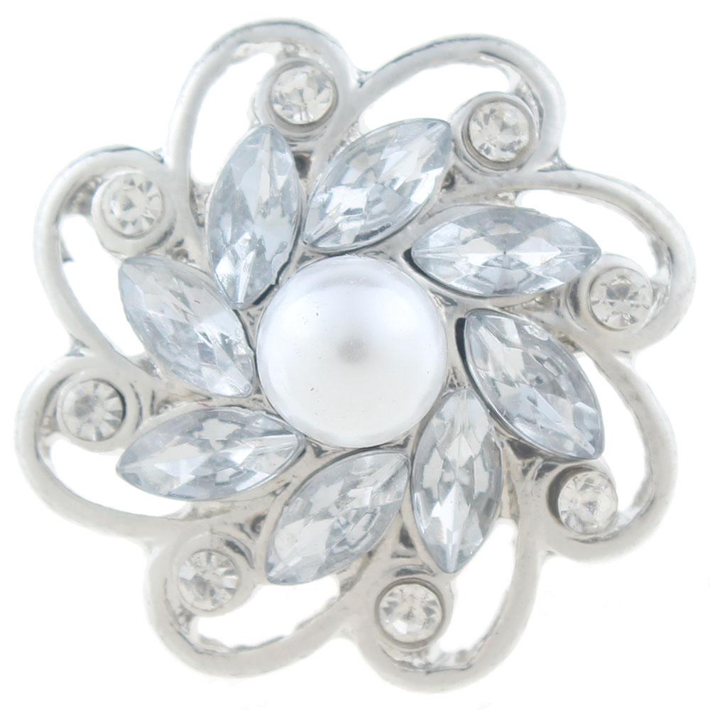 20mm snap Button plated sliver with rhinestone