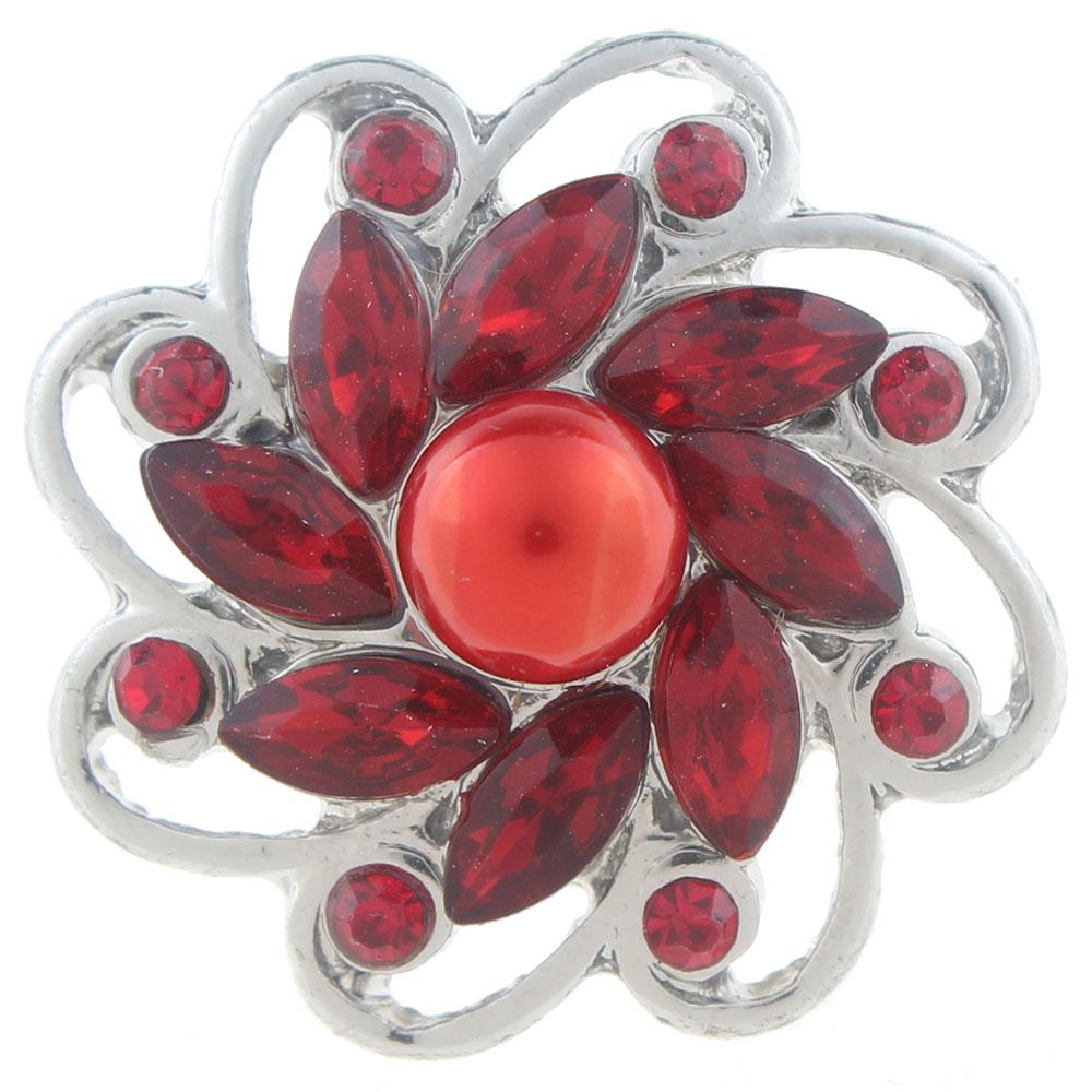 20mm snap Button plated sliver with rhinestone