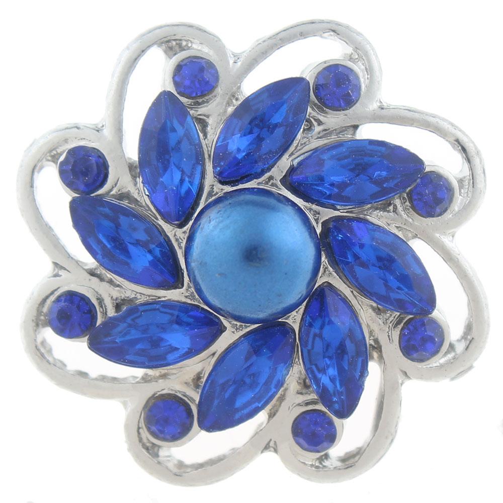 20mm snap Button plated sliver with rhinestone