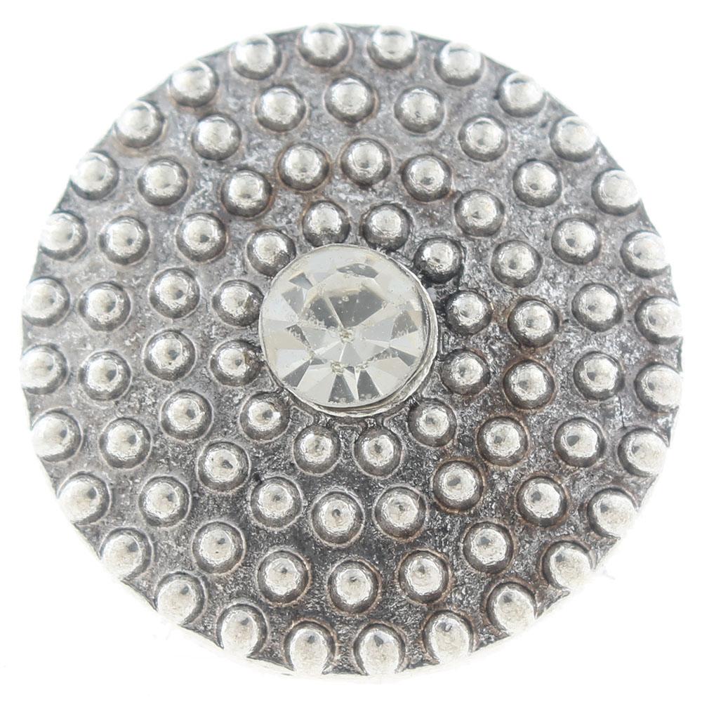 20mm snap Button plated sliver with rhinestone