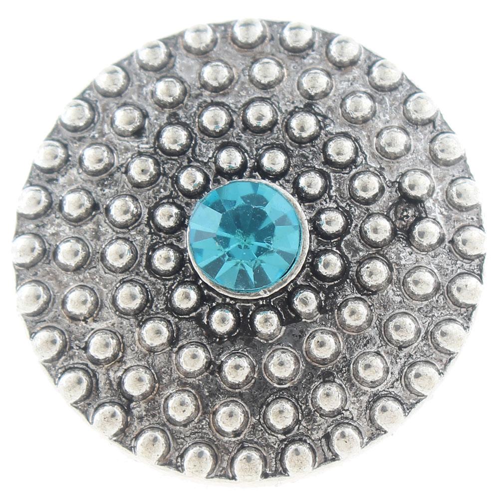 20mm snap Button plated sliver with rhinestone