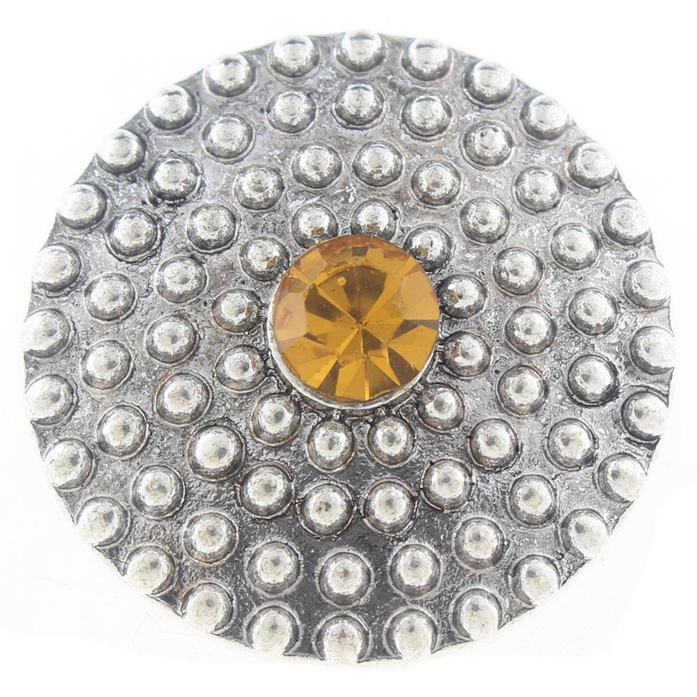 20mm snap Button plated sliver with rhinestone