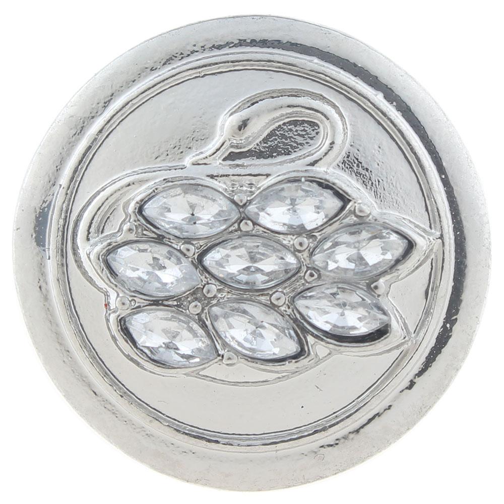 20mm snap Button plated sliver with rhinestone