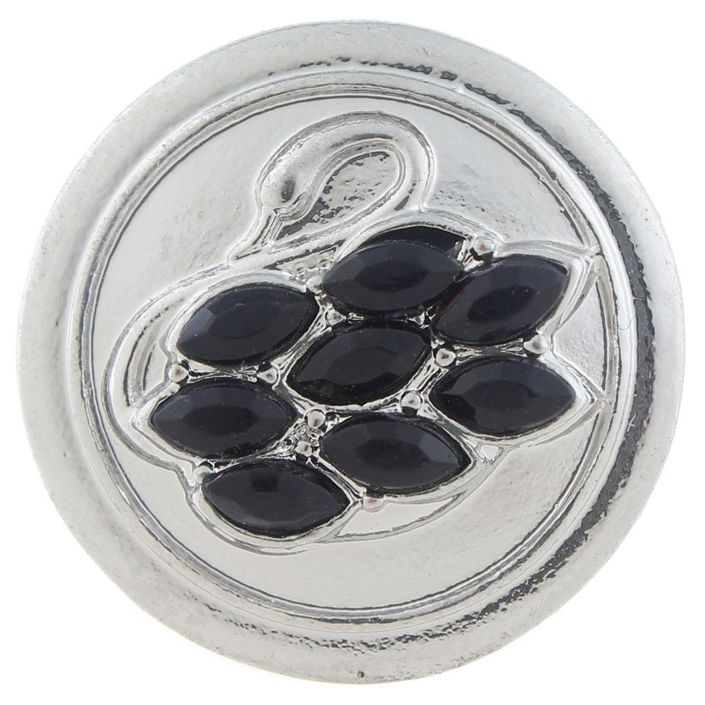 20mm snap Button plated sliver with rhinestone