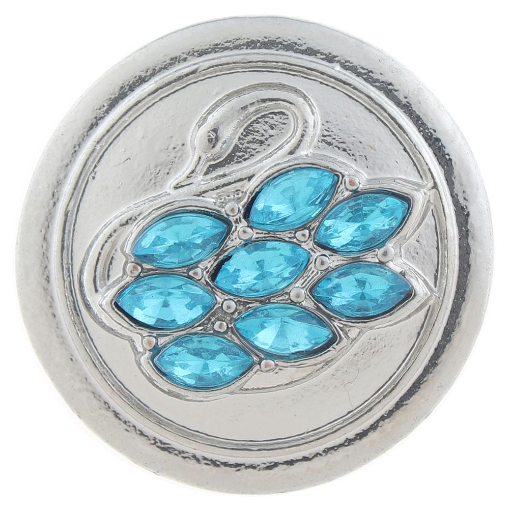 20mm snap Button plated sliver with rhinestone